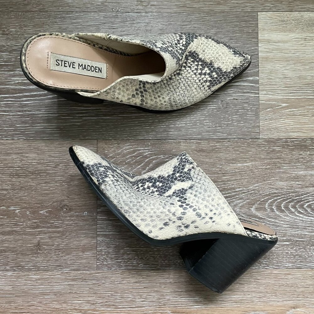 Steve Madden Snakeskin Mules